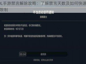 LOL手游禁言解除攻略：了解禁言天数及如何快速解除限制