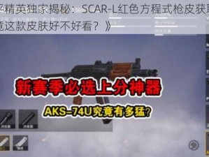 《和平精英独家揭秘：SCAR-L红色方程式枪皮获取攻略，究竟这款皮肤好不好看？》