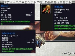 魔兽世界圣甲虫风暴坠饰获取攻略：揭秘独特道具的获取途径