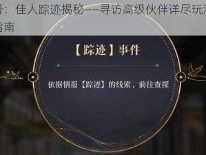 代号：佳人踪迹揭秘——寻访高级伙伴详尽玩法攻略指南