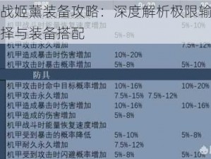 重装战姬薰装备攻略：深度解析极限输出词条选择与装备搭配