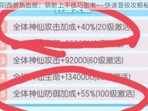 阴阳西游热血版：萌新上手技巧指南——快速晋级攻略秘籍