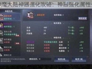 新神魔大陆神器强化攻略：神器强化属性介绍