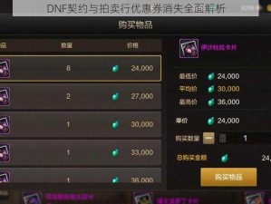 DNF契约与拍卖行优惠券消失全面解析