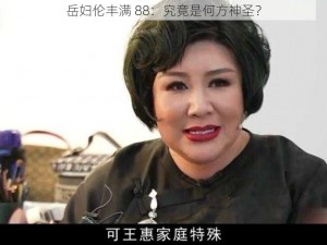 岳妇伦丰满 88：究竟是何方神圣？