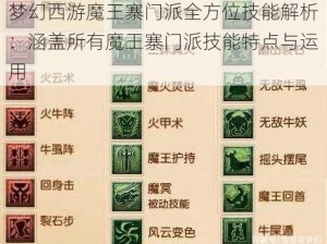 梦幻西游魔王寨门派全方位技能解析：涵盖所有魔王寨门派技能特点与运用