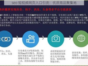 seo 短视频网页入口引流：优质商品聚集地