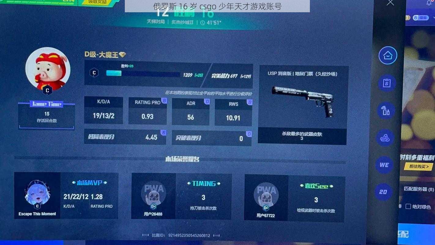 俄罗斯 16 岁 csgo 少年天才游戏账号