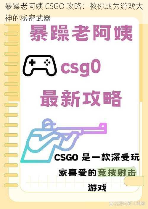 暴躁老阿姨 CSGO 攻略：教你成为游戏大神的秘密武器