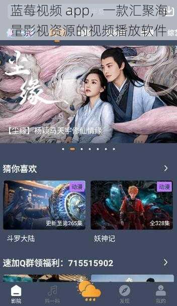 蓝莓视频 app，一款汇聚海量影视资源的视频播放软件