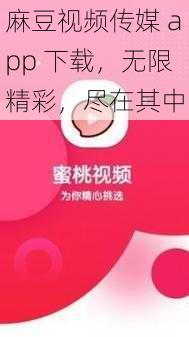 麻豆视频传媒 app 下载，无限精彩，尽在其中