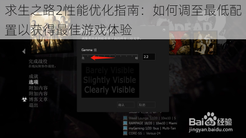 求生之路2性能优化指南：如何调至最低配置以获得最佳游戏体验