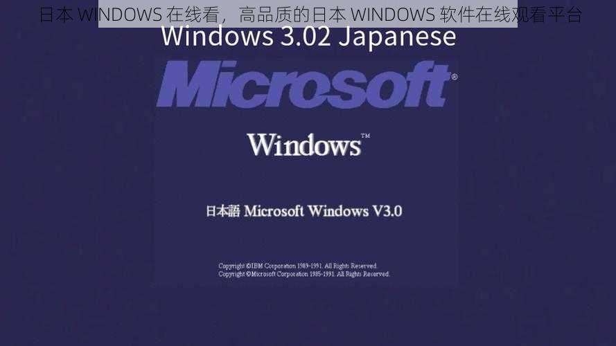 日本 WINDOWS 在线看，高品质的日本 WINDOWS 软件在线观看平台