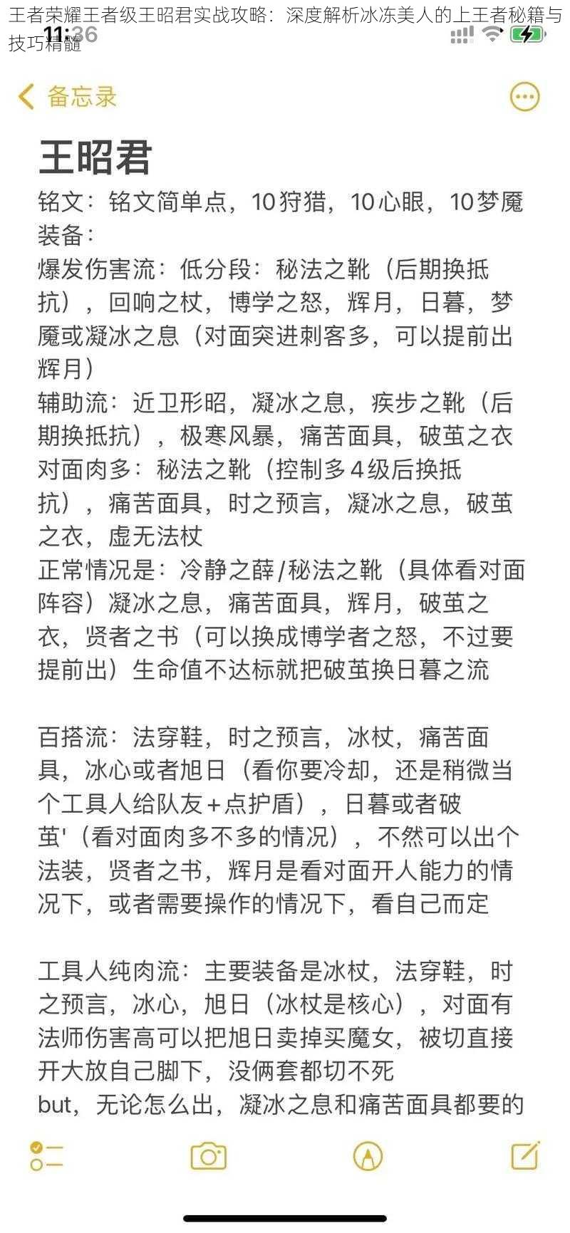 王者荣耀王者级王昭君实战攻略：深度解析冰冻美人的上王者秘籍与技巧精髓