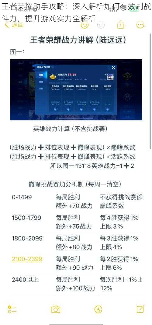 王者荣耀助手攻略：深入解析如何有效刷战斗力，提升游戏实力全解析