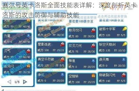 赛尔号英卡洛斯全面技能表详解：深度剖析英卡洛斯的攻击防御与辅助技能