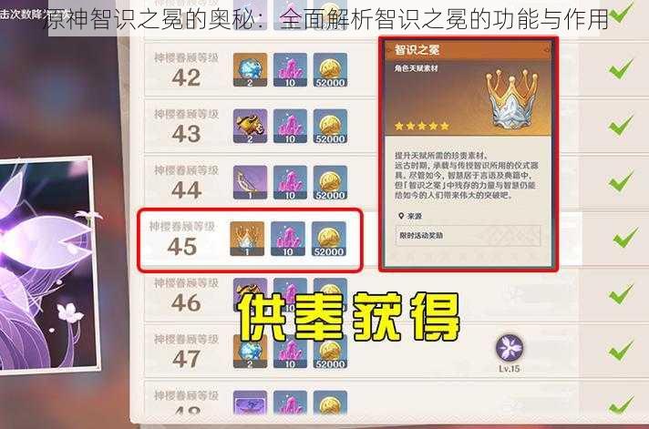 原神智识之冕的奥秘：全面解析智识之冕的功能与作用