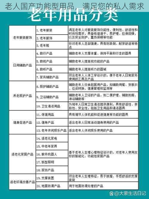 老人国产功能型用品，满足您的私人需求