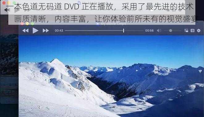 一本色道无码道 DVD 正在播放，采用了最先进的技术，画质清晰，内容丰富，让你体验前所未有的视觉盛宴