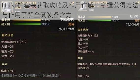 HIT守护套装获取攻略及作用详解：掌握获得方法与作用了解全套装备之力