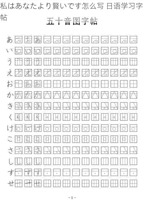 私はあなたより賢いです怎么写 日语学习字帖