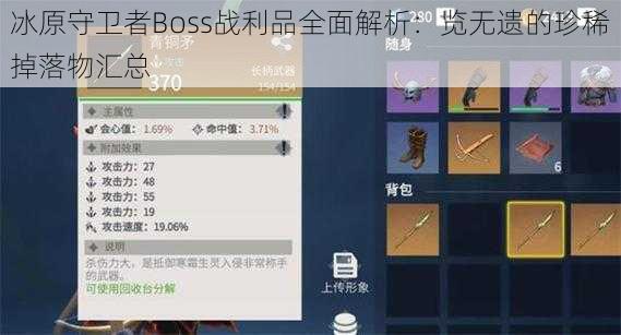 冰原守卫者Boss战利品全面解析：览无遗的珍稀掉落物汇总