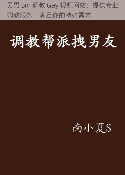 男男 Sm 调教 Gay 视频网站：提供专业调教服务，满足你的特殊需求