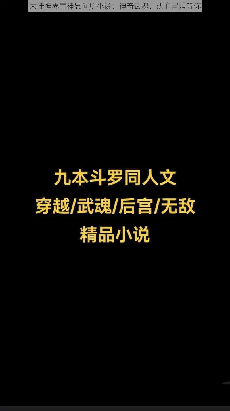 斗罗大陆神界青神慰问所小说：神奇武魂，热血冒险等你来战