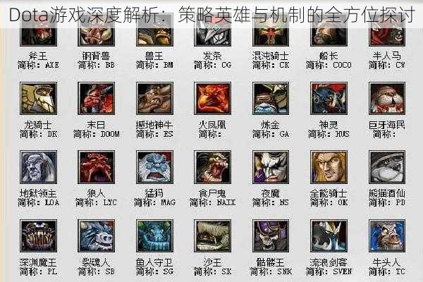 Dota游戏深度解析：策略英雄与机制的全方位探讨