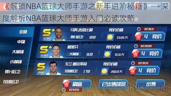 《解锁NBA篮球大师手游之新手进阶秘籍》——深度解析NBA篮球大师手游入门必读攻略