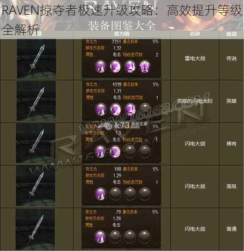 RAVEN掠夺者极速升级攻略：高效提升等级全解析