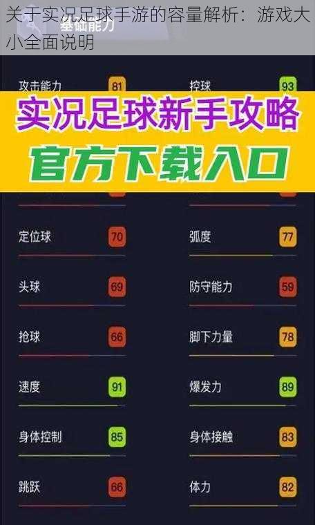 关于实况足球手游的容量解析：游戏大小全面说明